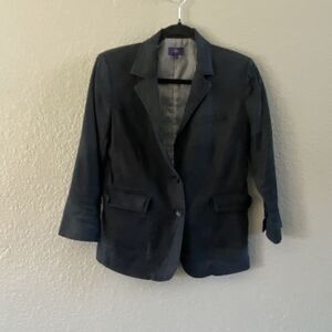 NYDJ Blazer Womens 2 Black Linen Lyocell Blend Jacket